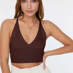 Trendyol Women Halter Neck Bralette Crop Top image 1