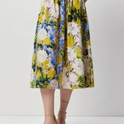 Cover Story Multicolor Floral Print Midi Skirt-picture-17