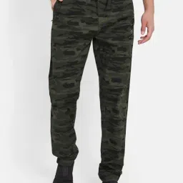 Octave Olive Cotton Regular Fit Printed Trackpants-picture-13