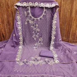 SHADOW & SAINING Ethnic Motifs Embroidered Unstitched Dress Material image 4