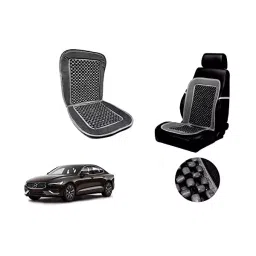 Auto Pearl Car Wooden Bead Seat Cushion with Grey Velvet Border Compatible for Volvo S60-picture-22