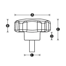 RS PRO Black Multiple Lobes Clamping Knob M8 Threaded Stud, 1883453 image 3