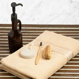 Himeya Beige Pure Cotton 380 GSM Bath Towel image 3