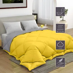 tundwal's Grey & Yellow Heavy Winter Single Bed Comforter image 2