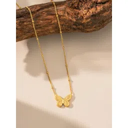 Designs & You Gold Plated Anti Tarnish Stainless Steel Butterfly Themed Pendant image 3