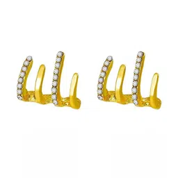 Vembley Gold-Plated Cubic Zirconia Alloy Studs image 2
