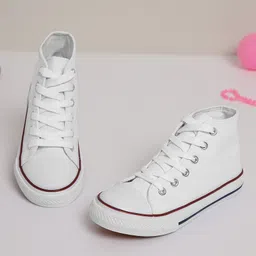TRUFFLE COLLECTION Canvas Colour Blocked Converse Shoes - White-image-64