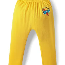 Babyhug Cotton Knit Full Length Diaper Leggings with Aeroplane Print & Stripe Design Pack of 3 - Red Blue & Yellow image 2