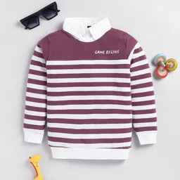 Here&Now X Game Begins Boys Striped Polo Collar T-shirt-image-34
