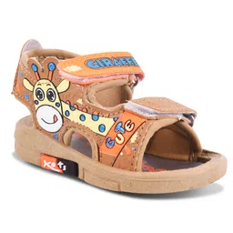 KATS Giraffe Patch Detailed Musical Velcro Closure Sandals - Tan image 4