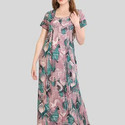 Glamoras Women Printed Maxi Nightdress-picture-41
