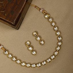 Priyaasi Gold Plated Kundan Stones Studded Jewellery Set-picture-3