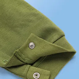 Babyoye 100% Cotton With Eco Jiva Finish Knit Full Sleeves Rompers With Bear Patch Applique - Multicolour image 4