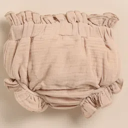 Cot & Candy Organic Muslin Cotton Knit Sleeveless Textured Smocked Top & Shorts Set - Picante & Latte image 5