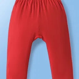 Babyoye 100% Cotton Knit Full Length Eco Jiva Finish Diaper Leggings with Beach Theme Print Pack of 2 - Red & White image 5