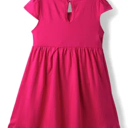 Babyhug 100% Cotton Cap Sleeves Frocks With Floral & Text Print Pack Of 2 - Red & Peach image 5