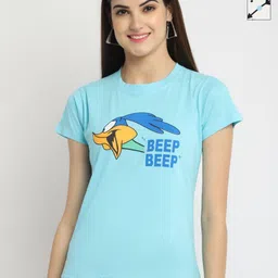 Tromko Women Pack of 2 Looney Tunes Graphic Printed Round Neck Cotton Regular Fit T-shirts-picture-15