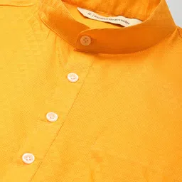 RAJUBHAI HARGOVINDAS Men Yellow Pastels Kurta image 3