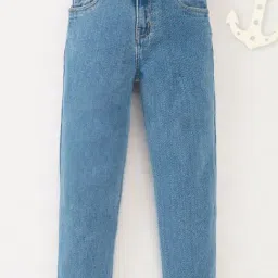 Ed-a-Mamma Boys Blue Cotton Slim Fit Jeans-image-5