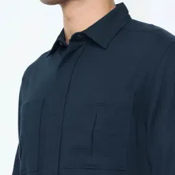 Peregrine By Pantaloons Navy Regular Fit Shirt image 5