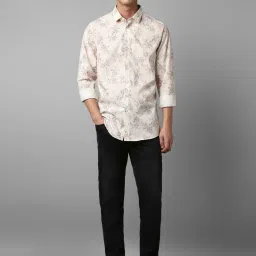 Louis Philippe Sport Beige Cotton Slim Fit Printed Shirt image 5