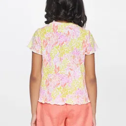 Global Desi Girl Pink Floral Print Top image 2