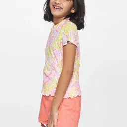 Global Desi Girl Pink Floral Print Top image 3