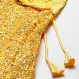 READIPRINT FASHIONS Yellow Embellished Semi Stitched Lehenga Choli Set With Dupatta image 5