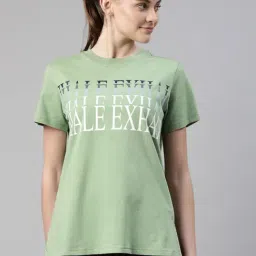 Enamor Pista Green Cotton Graphic Print Sports T-Shirt-picture-11