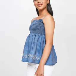 Global Desi Girl Blue Flared Top image 3