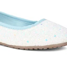 Disney by Bata Kids White & Blue Flat Ballets image 5