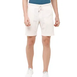 Cavallo By Linen Club Off White Slim Fit Shorts image 1