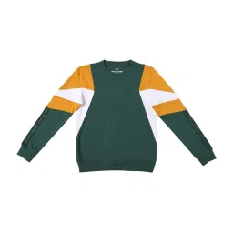 Jack & Jones Junior Posy Green Cotton Color Block Pattern Sweatshirt image 1