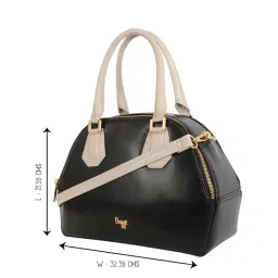 Baggit Black PVC Solid Bowler Handbag image 5