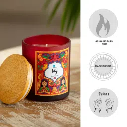 ExclusiveLane Lily Red Wax Jar Scented Candles image 5