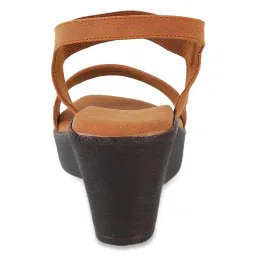 Walkway Women's Tan Ankle Strap Wedges image 5