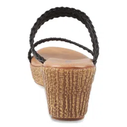 Mochi Women's Black Casual Wedges image 5