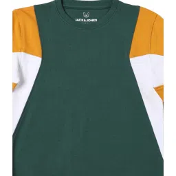 Jack & Jones Junior Posy Green Cotton Color Block Pattern Sweatshirt image 3