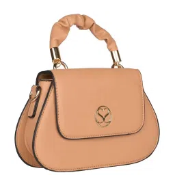 Sugarush Katrine Beige Solid Medium Satchel Handbag image 5