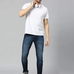 Thomas Scott Dark Blue Slim Fit Lightly Washed Jeans image 5