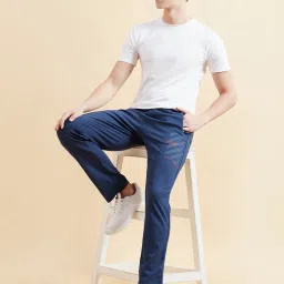 Sweet Dreams Navy Regular Fit Printed Trackpants image 5