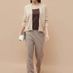 Code By Lifestyle Beige Regular Fit Cardigan image 4