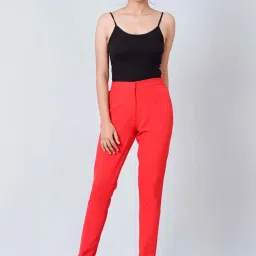First Resort By Ramola Bachchan Red Slim Fit Pants image 5