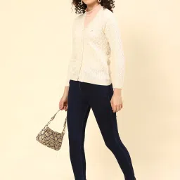 Monte Carlo Cream Self Design Cardigan image 5