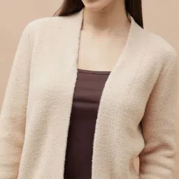 Code By Lifestyle Beige Regular Fit Cardigan image 5