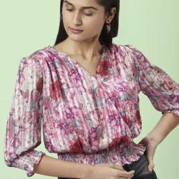 Honey by Pantaloons Pink Printed Crop Top image 5