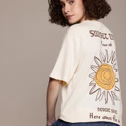 The Roadster Life Co. Printed Drop-Shoulder Sleeves Oversized T-shirt image 1