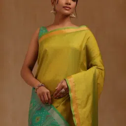 Soch Green Solid Saree With Unstitched Blouse Piece-picture-46
