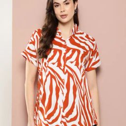 Qurvii Orange Animal Print Shirt-picture-22