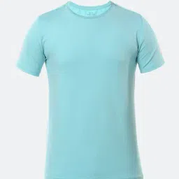 Peter England Kids Aqua Blue SolidT-Shirt-image-76